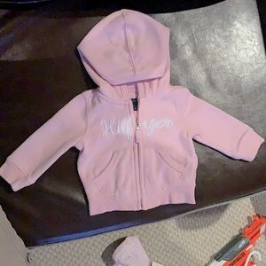 Adorable pink hoody for a baby girl